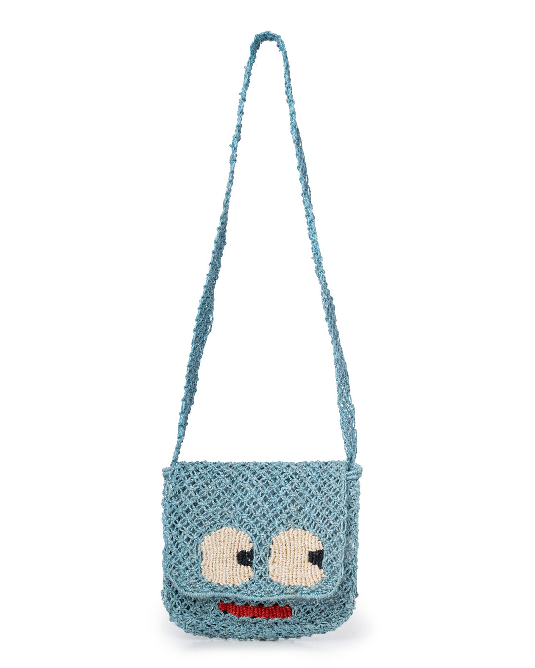 The Jacksons Lola Big Eyes Jute Tote Bag-Sky Blue