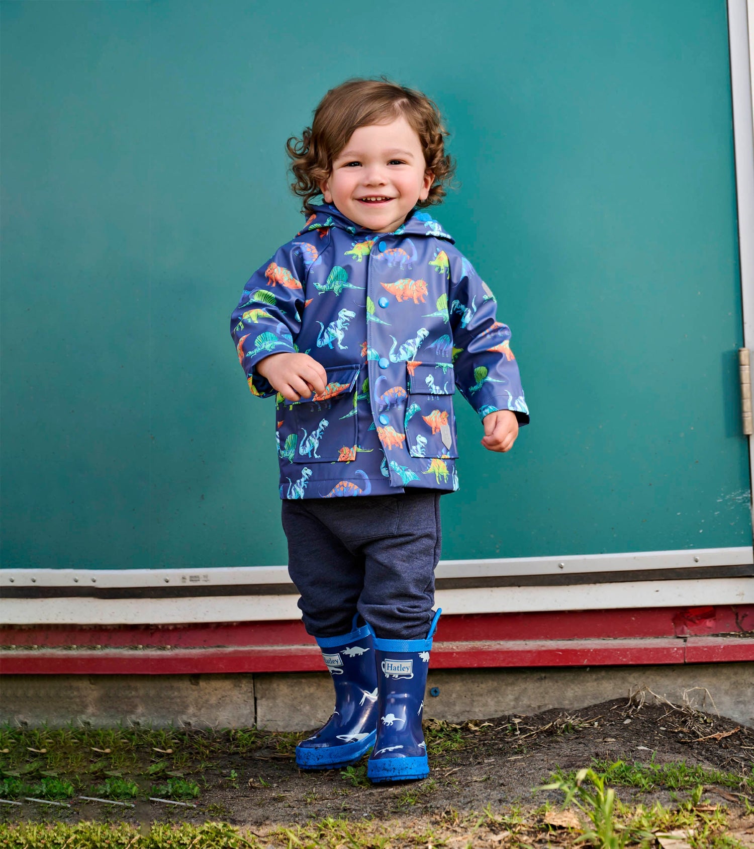 Hatley Baby &amp; Toddler Boys Dino Party Button-Up Rain Jacket