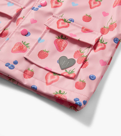 Hatley Baby &amp; Toddler Girls Summer Berries Button-Up Rain Jacket
