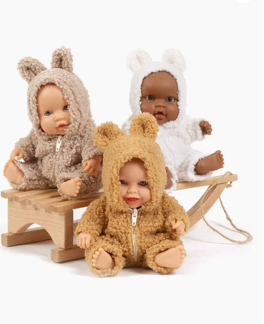 Minikane 8” (21cm) Baby Doll Gift Set – Jana with Winnie the Pooh Jumpsuit