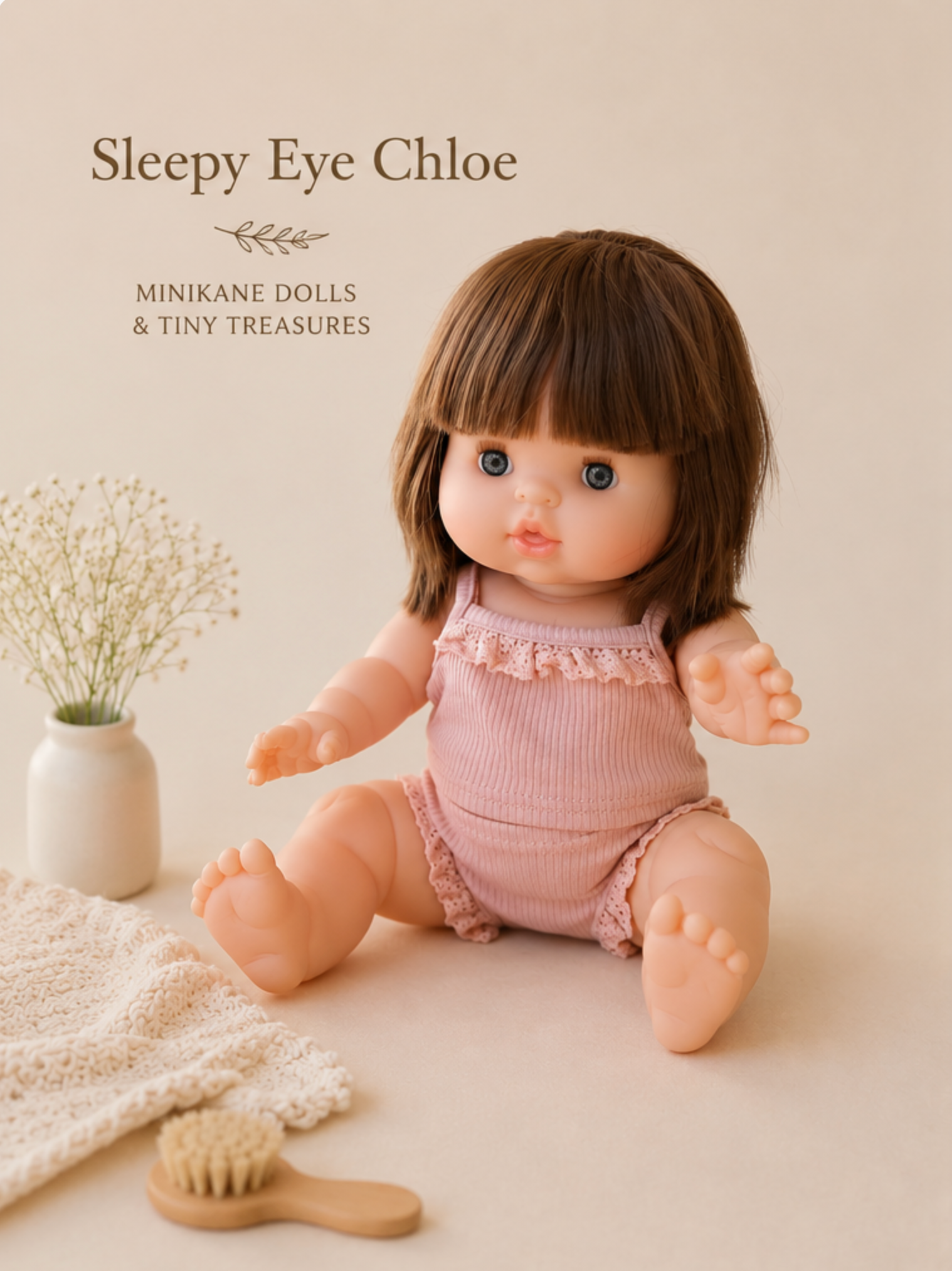 Minikane Doll | 13" Sleepy Baby Girl Doll - Chloe