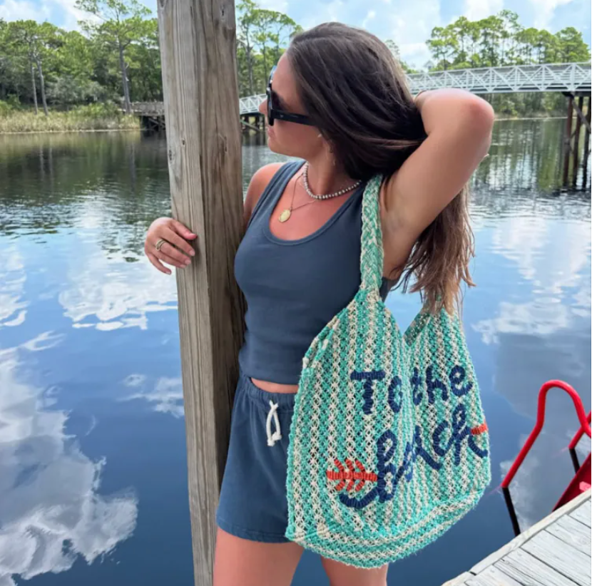 The Jacksons Drew To The Beach Jute Tote Bag