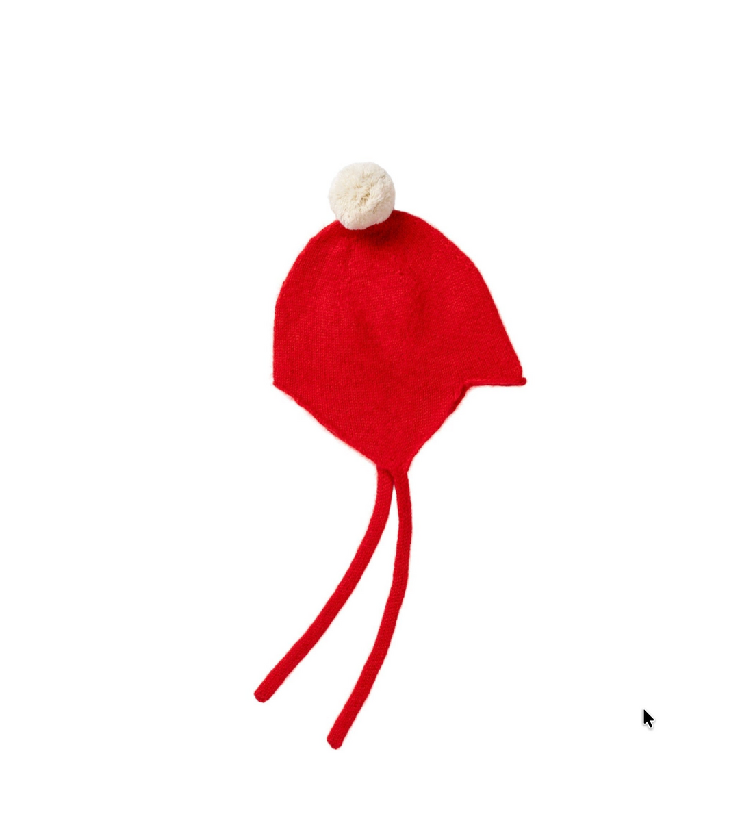 Rosie Sugden "My First Christmas" Cashmere Baby Bonnet, Festive Red with White Pom-Pom