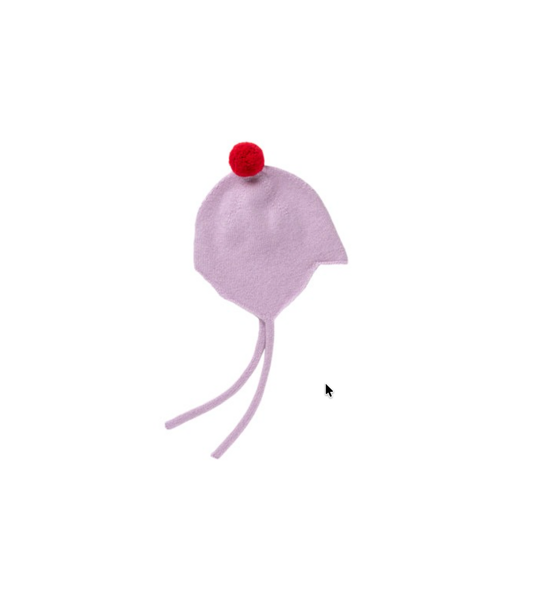 Rosie Sugden Cashmere Baby Bonnet, Lupin with Chianti Pom-Pom