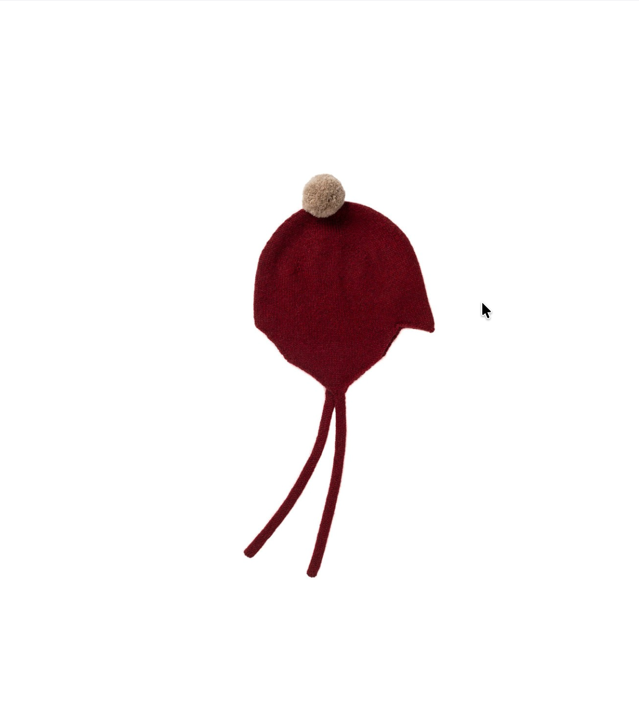 Rosie Sugden Cashmere Baby Bonnet, Jam with Stoneage Pom