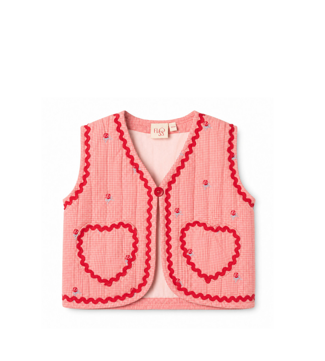 Flöss Sonja Vest - Pink Rose Gingham