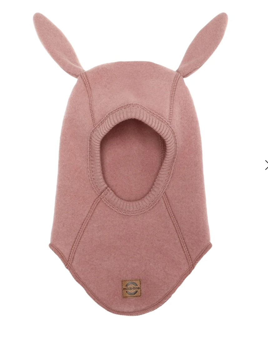 Huttelihut Bunny Ears Cotton Fleece Balaclava - Burlwood