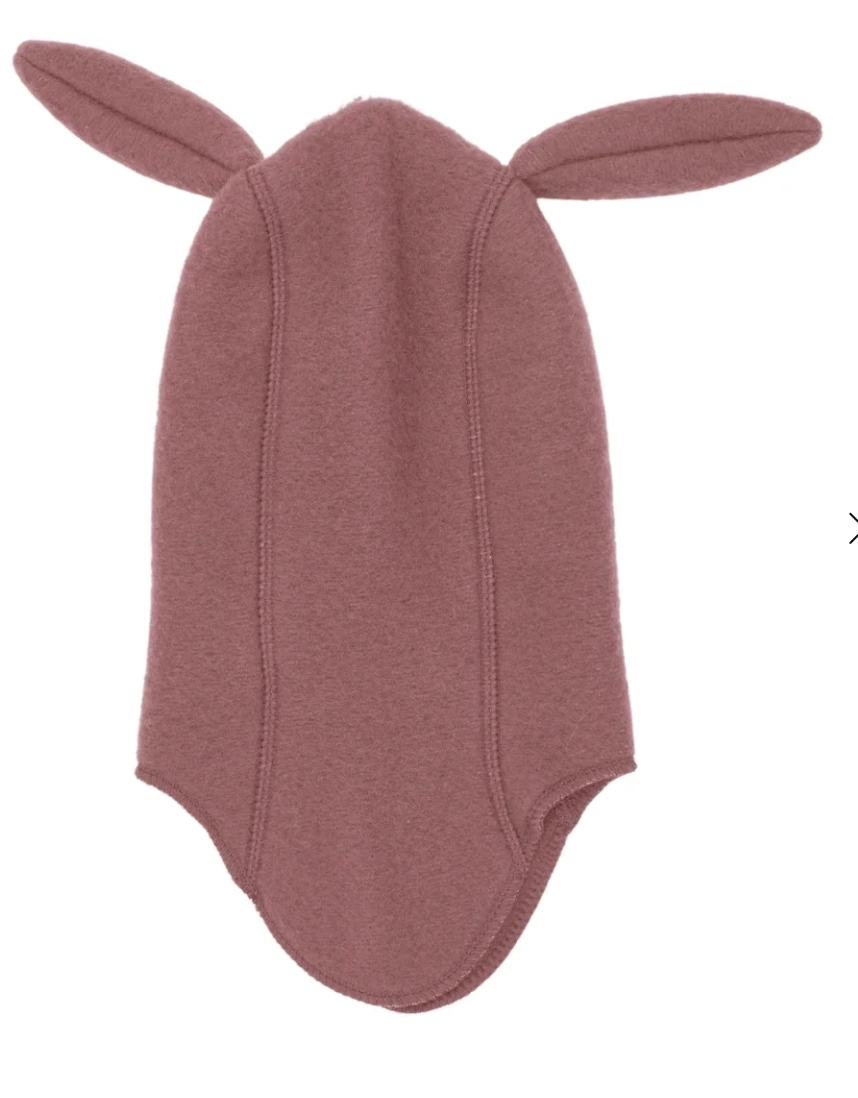 Huttelihut Bunny Ears Cotton Fleece Balaclava - Burlwood