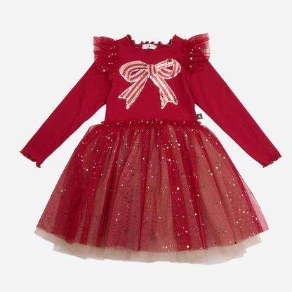 Petite Hailey Holiday Bow Tutu - Red