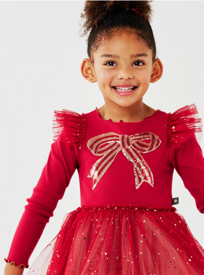 Petite Hailey Holiday Bow Tutu - Red