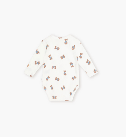 Huxbaby Tumbling Bow Hux Long Sleeve Bodysuit - Almond Milk