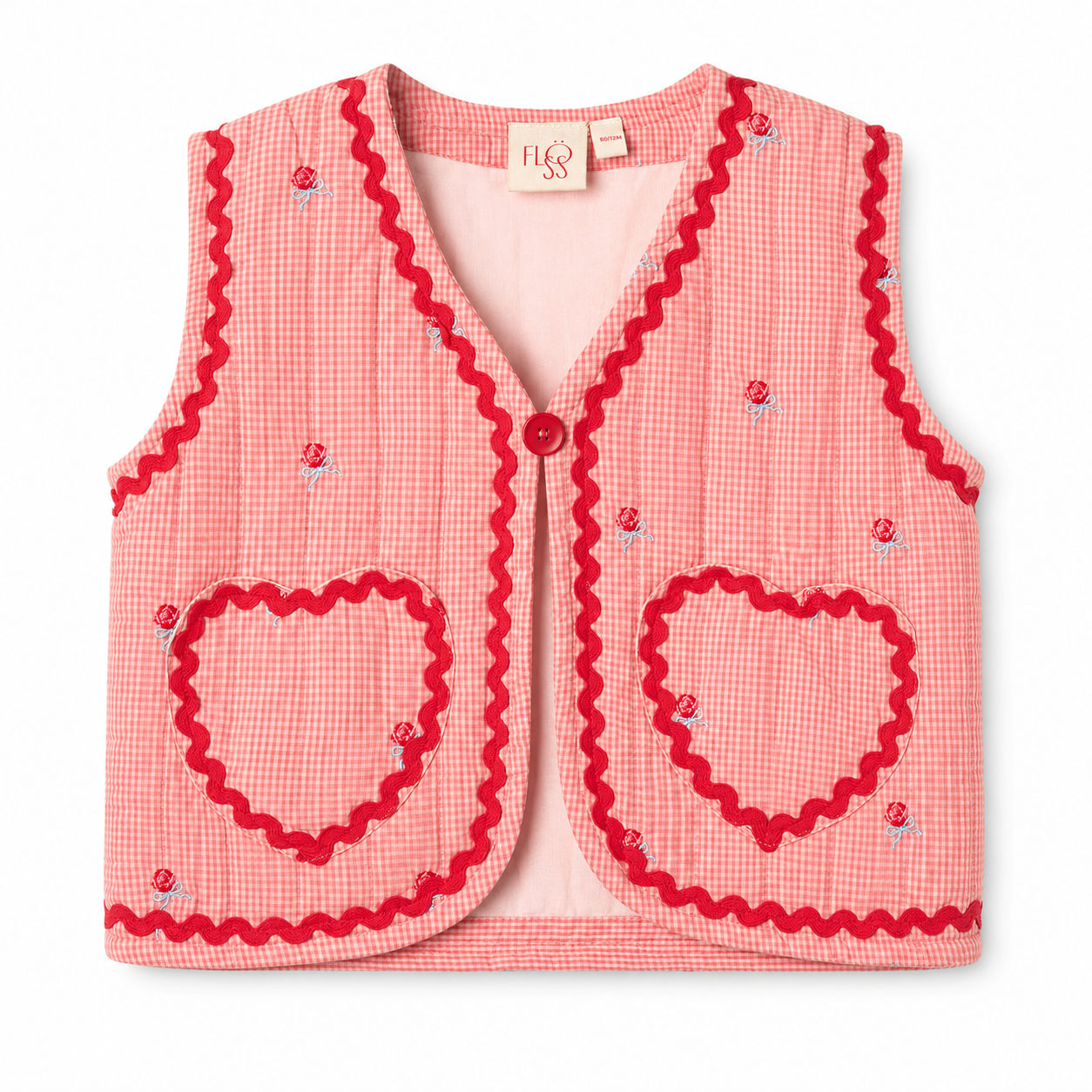 Flöss Sonja Vest - Pink Rose Gingham