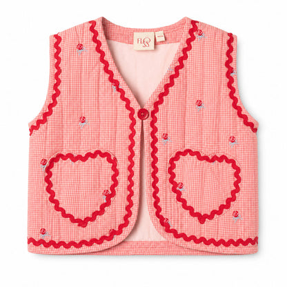 Flöss Sonja Vest - Pink Rose Gingham