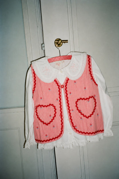 Flöss Sonja Vest - Pink Rose Gingham