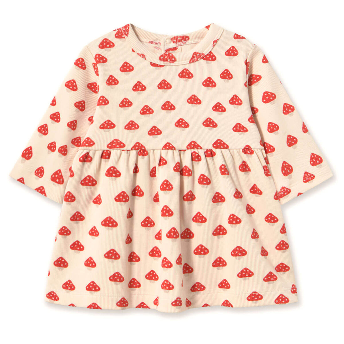 Tinycottons Mini Mushrooms Rib Baby Dress - Ivory