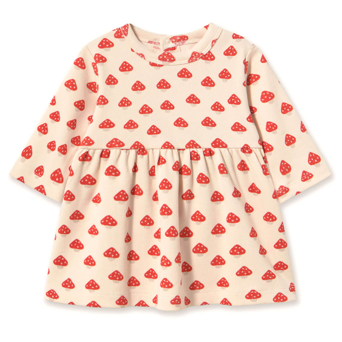 Tinycottons Mini Mushrooms Rib Baby Dress - Ivory