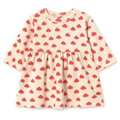 Tinycottons Mini Mushrooms Rib Baby Dress - Ivory