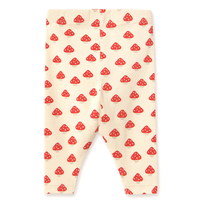 Tinycottons Mini Mushrooms Rib Baby Pants - Ivory