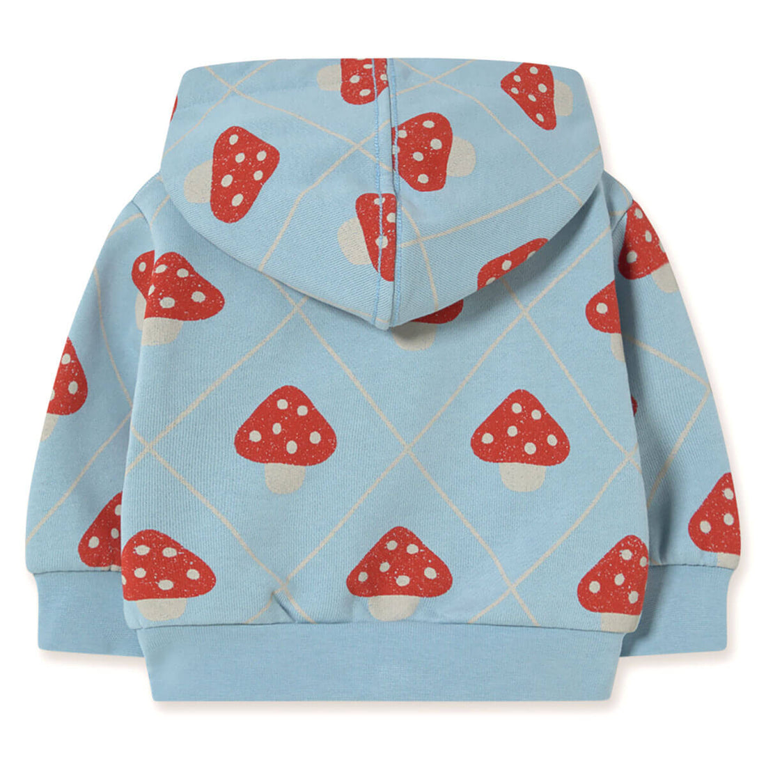 Tinycottons Mushrooms Baby Hoodie - Denim Blue