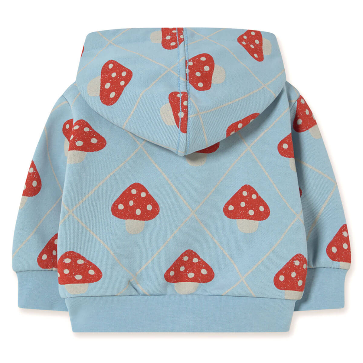 Tinycottons Mushrooms Baby Hoodie - Denim Blue