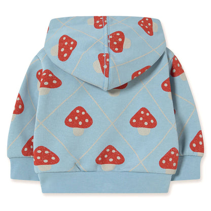 Tinycottons Mushrooms Baby Hoodie - Denim Blue