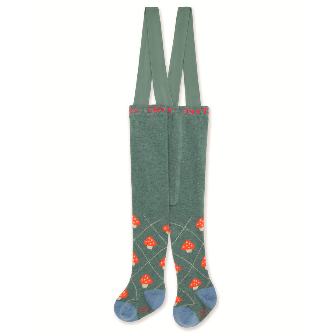 Tinycottons Mushrooms Baby Tights in Teal