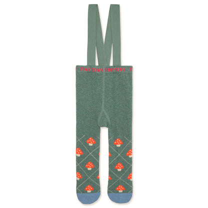 Tinycottons Mushrooms Baby Tights in Teal