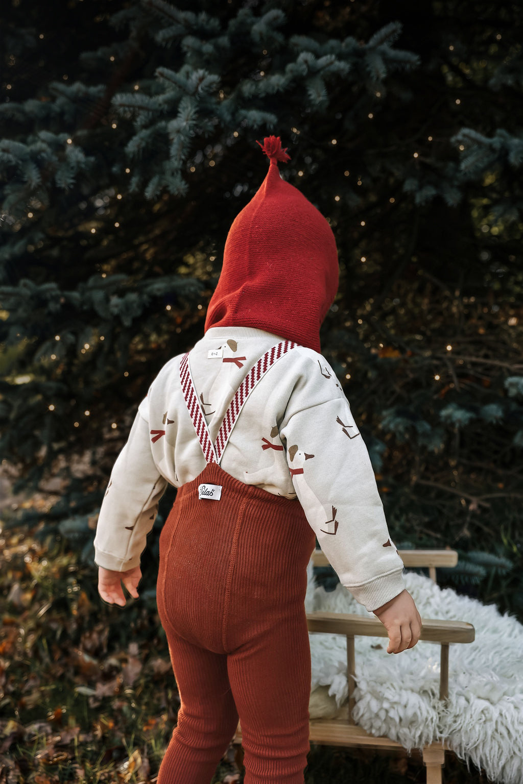 Silly Silas Footed Cinnamon Christmas Patterned — official lifestyle view 3