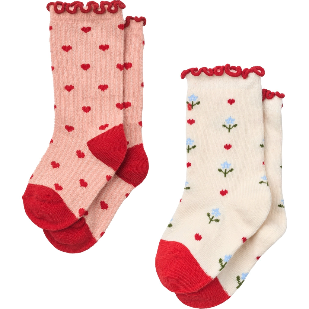 Flöss Vigga Socks 2-pack - Violet Heart