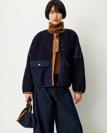 Sessùn Cold Night Jacket in Indigo Mood, front view
