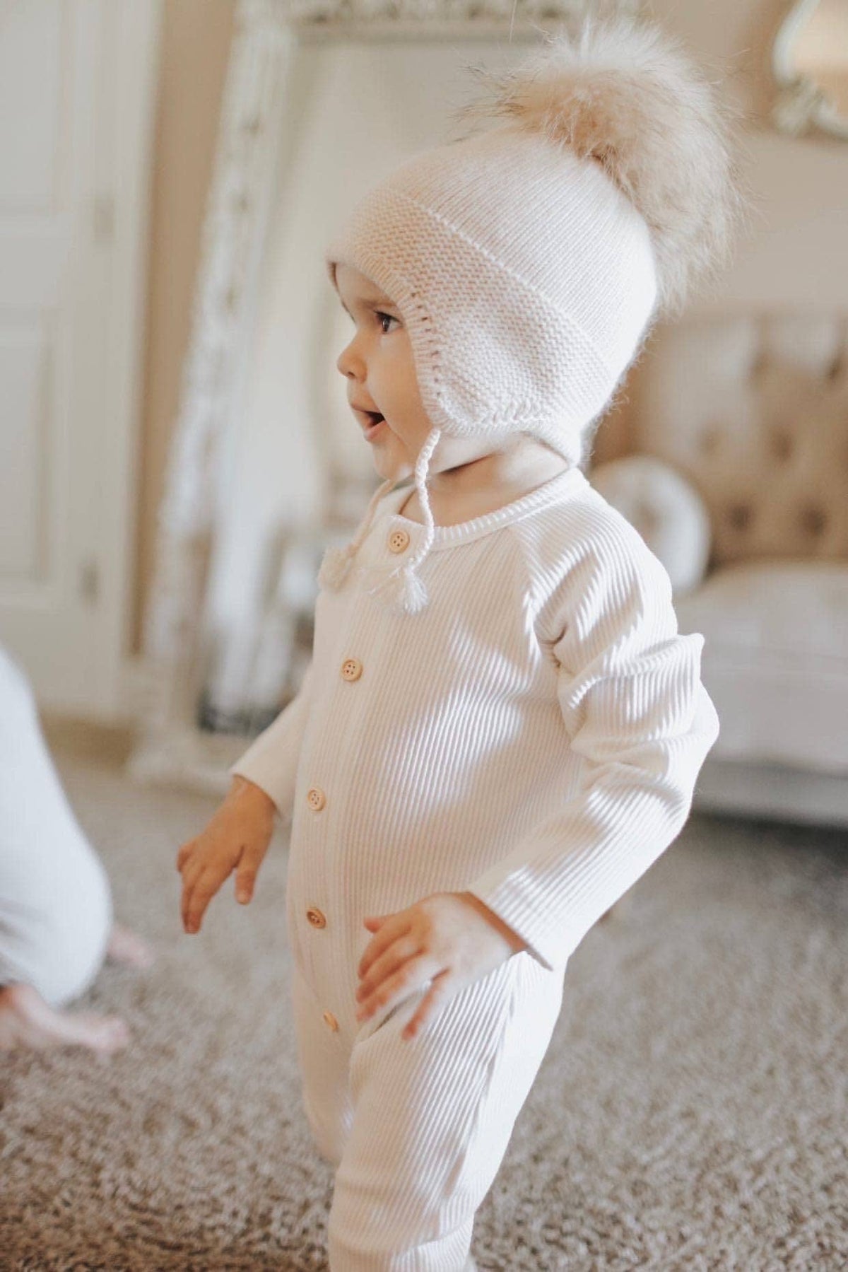 Petite Maison Kids - Cashmere Aviator Hat: Pink / Small (0-12M)
