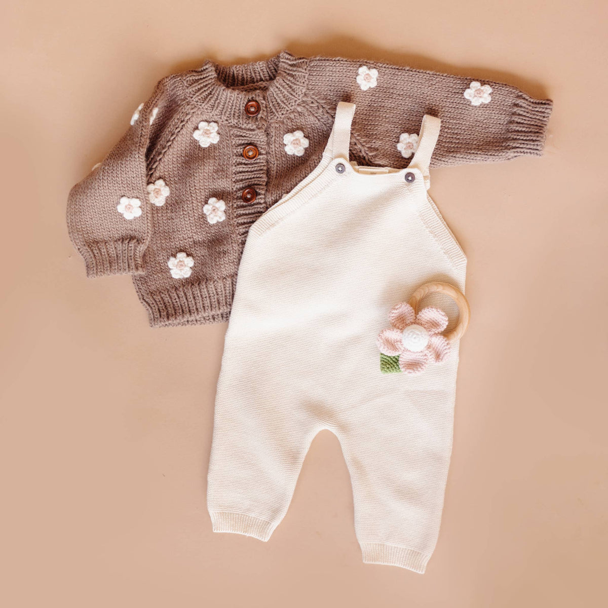 The Blueberry Hill Flower Cardigan - Tan