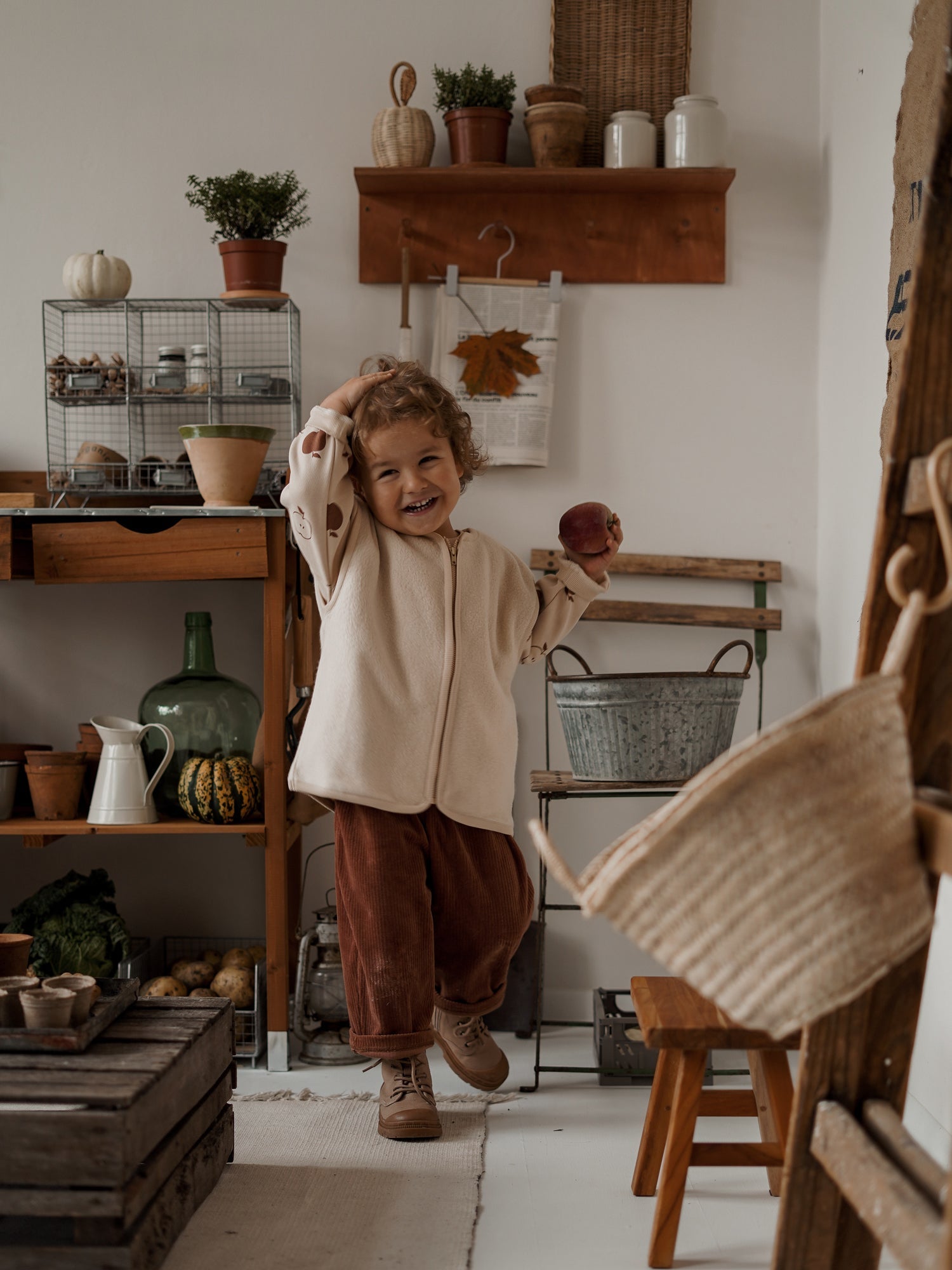 Organic Zoo Almond Fleece Vest Organic Zoo