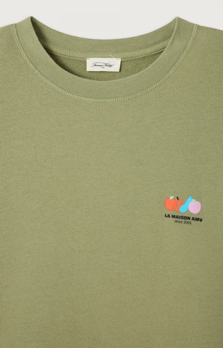 American Vintage Atubay Sweatshirt –Olive Cotton Relaxed Fit American Vintage