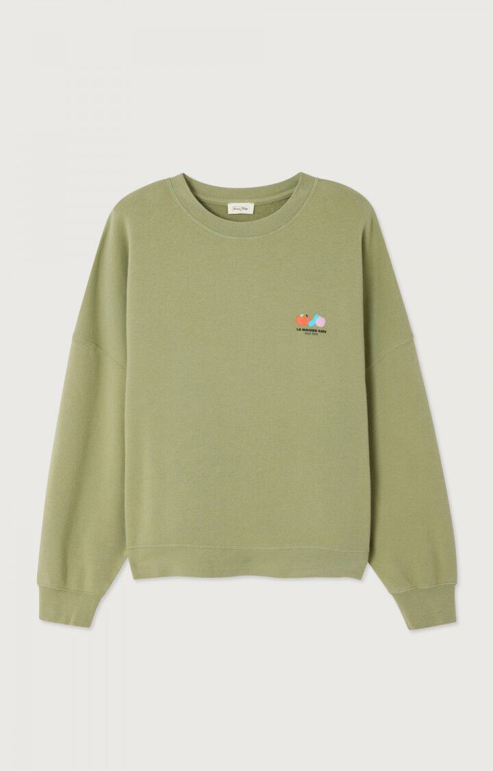 American Vintage Atubay Sweatshirt –Olive Cotton Relaxed Fit American Vintage