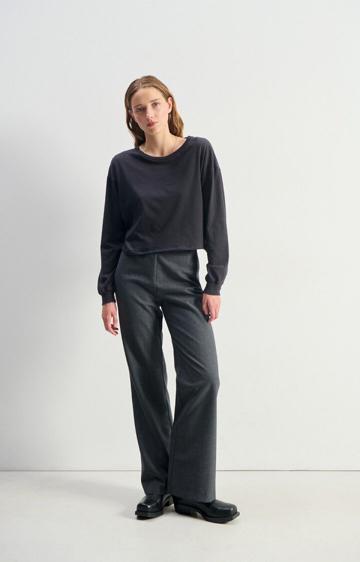American Vintage Women’s Apoly Long Sleeve T-Shirt – Carbon American Vintage