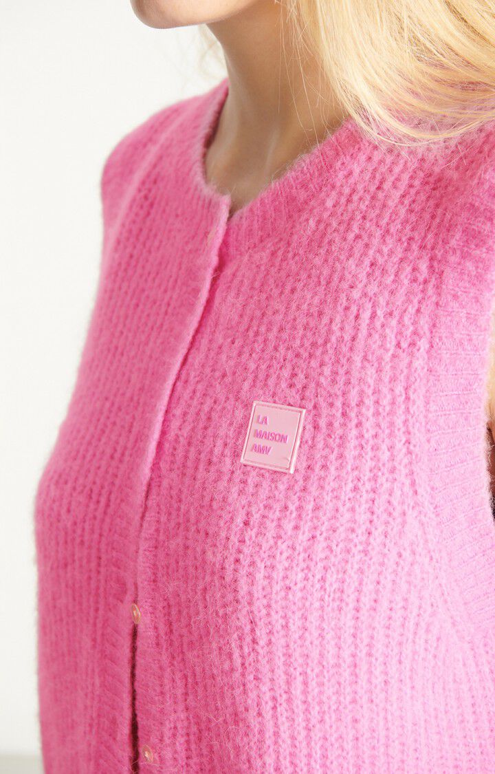 American Vintage Women’s Cardigan East – Bubble Pink Marled Mohair Vest American Vintage