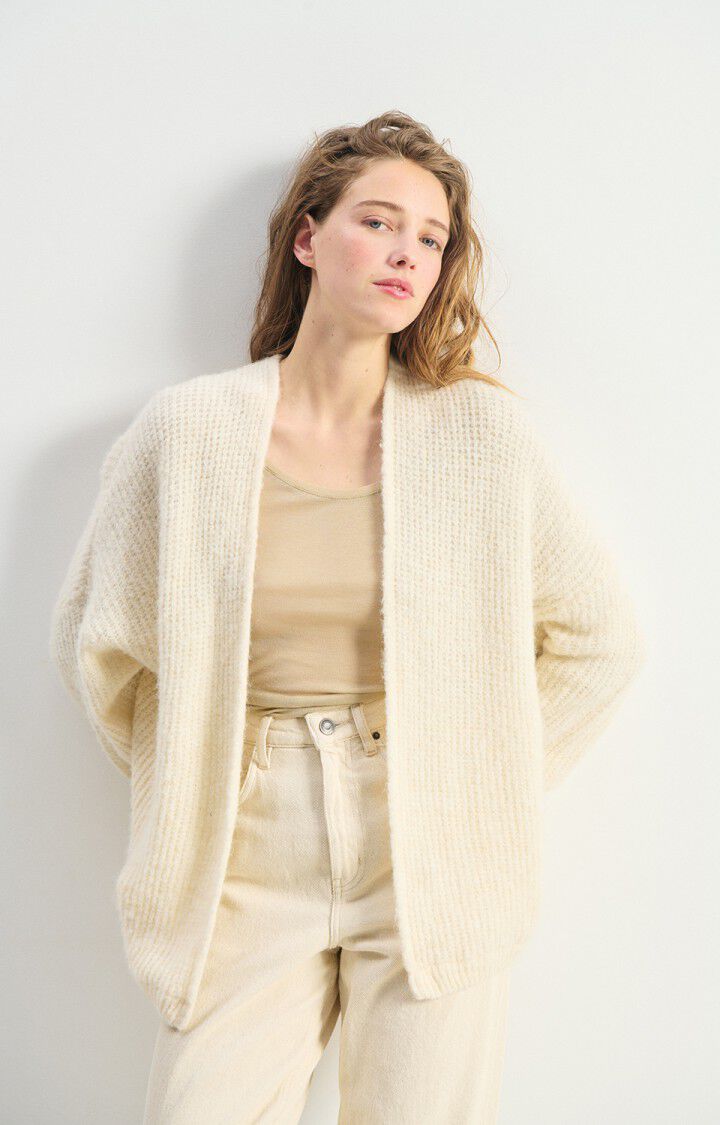American Vintage Women’s Cardigan East – Melange Pearl Mohair Blend Knit American Vintage