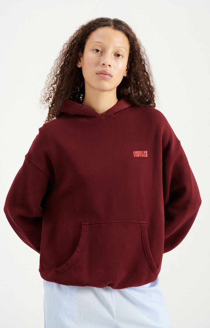 American Vintage Izubird women’s hoodie in Vintage Cherry – front view