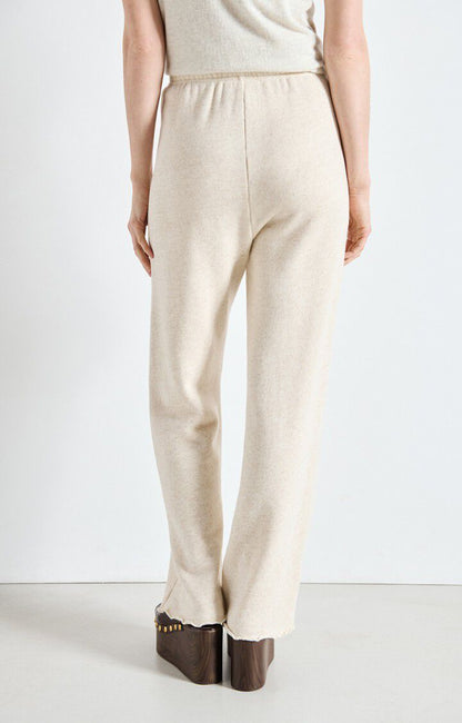 American Vintage Itonay women’s joggers in Melange Ecru – back view
