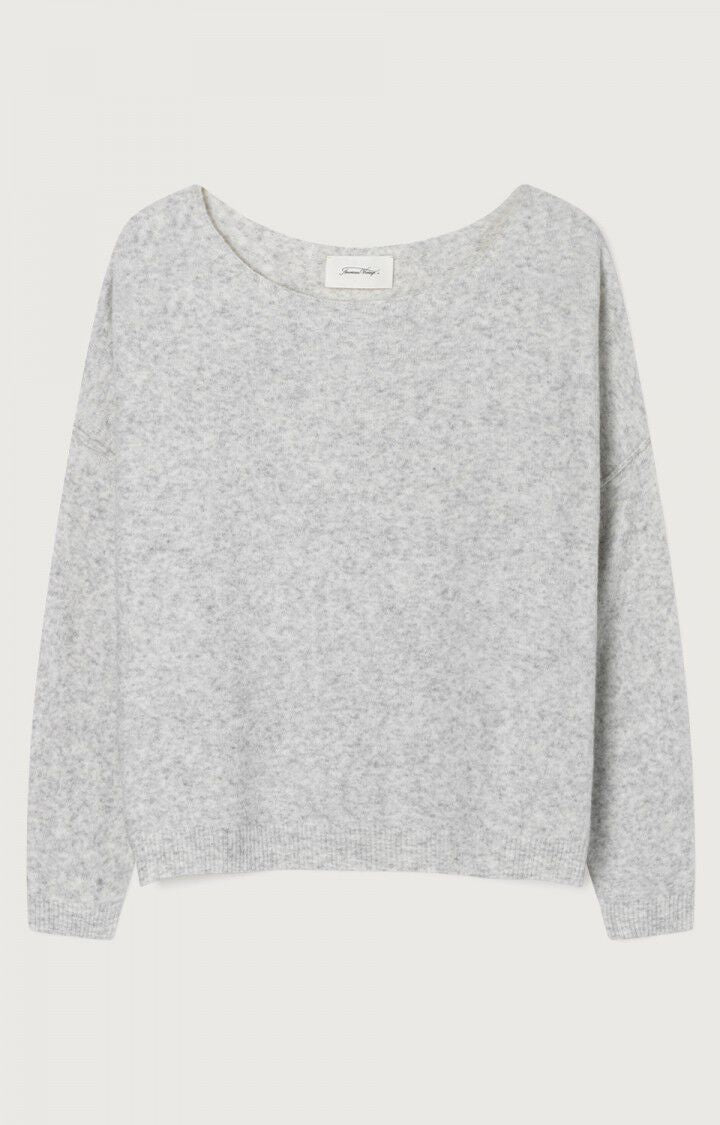 American Vintage Women’s Jumper Damsville – Heather Grey Fuzzy Knit Pullover American Vintage