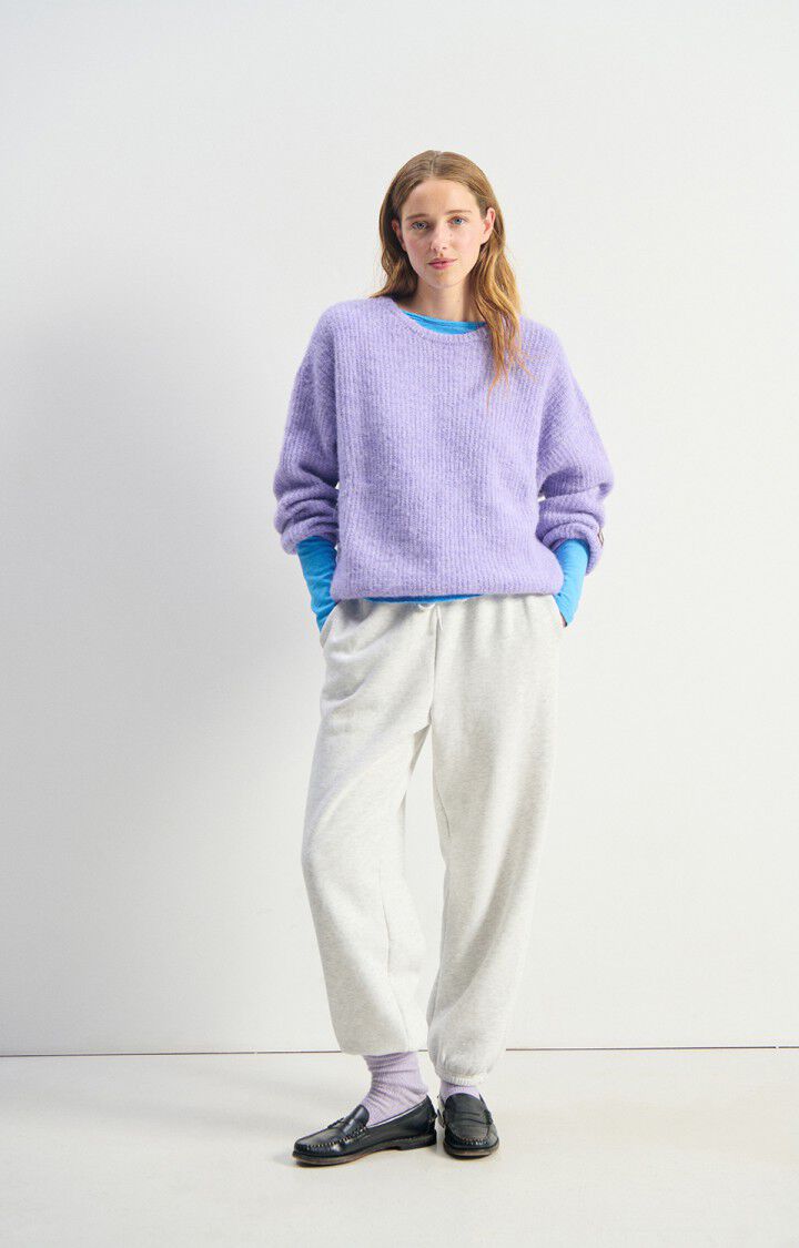 American Vintage Women’s Jumper East – Melange Pastel Lavender Mohair Blend Sweater American Vintage