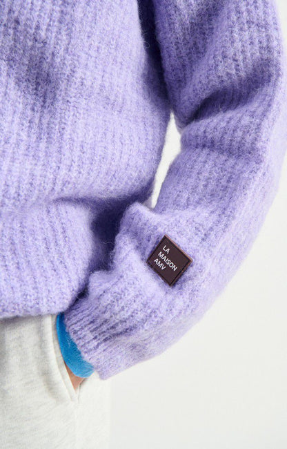 American Vintage Women’s Jumper East – Melange Pastel Lavender Mohair Blend Sweater American Vintage