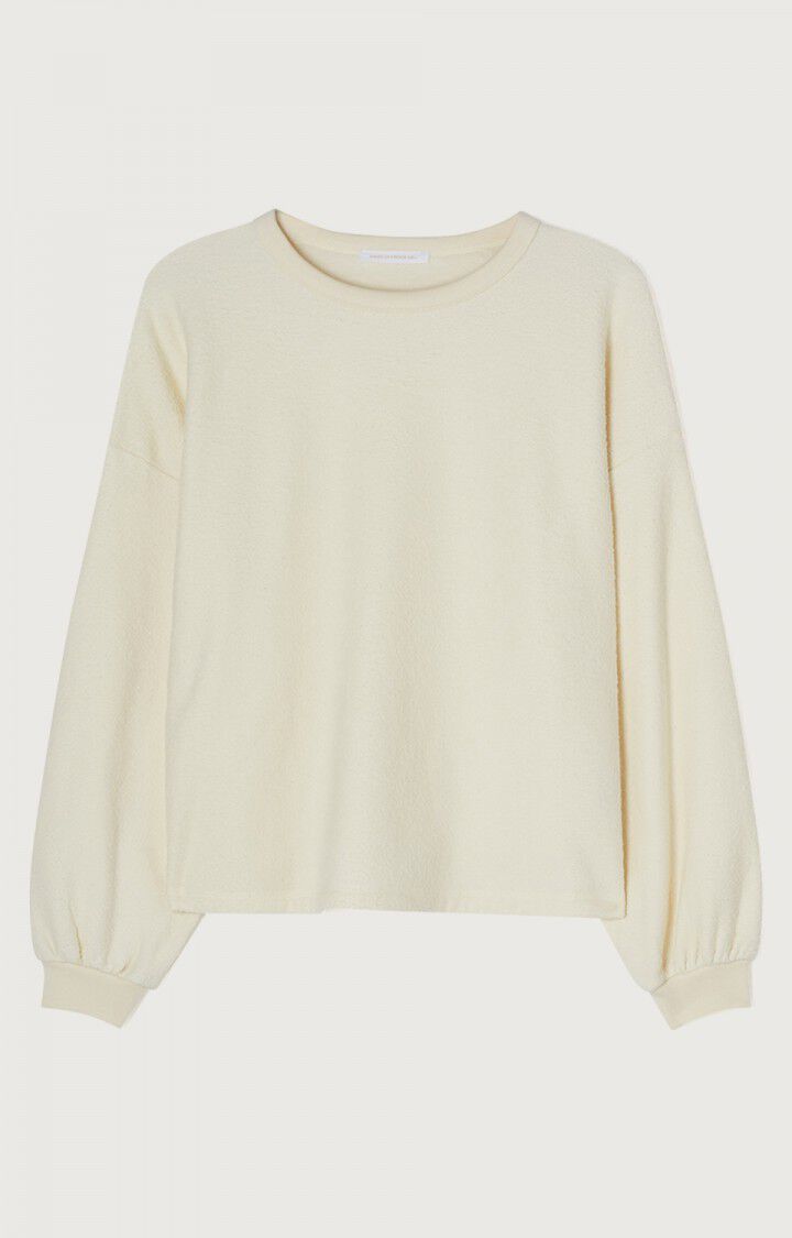 American Vintage Women’s Sweatshirt Bobypark – Ecru Textured Fleece Pullover American Vintage