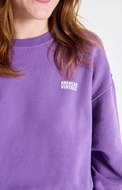 American Vintage Women’s Sweatshirt Izubird – Vintage Cosmos Purple Fleece Pullover American Vintage