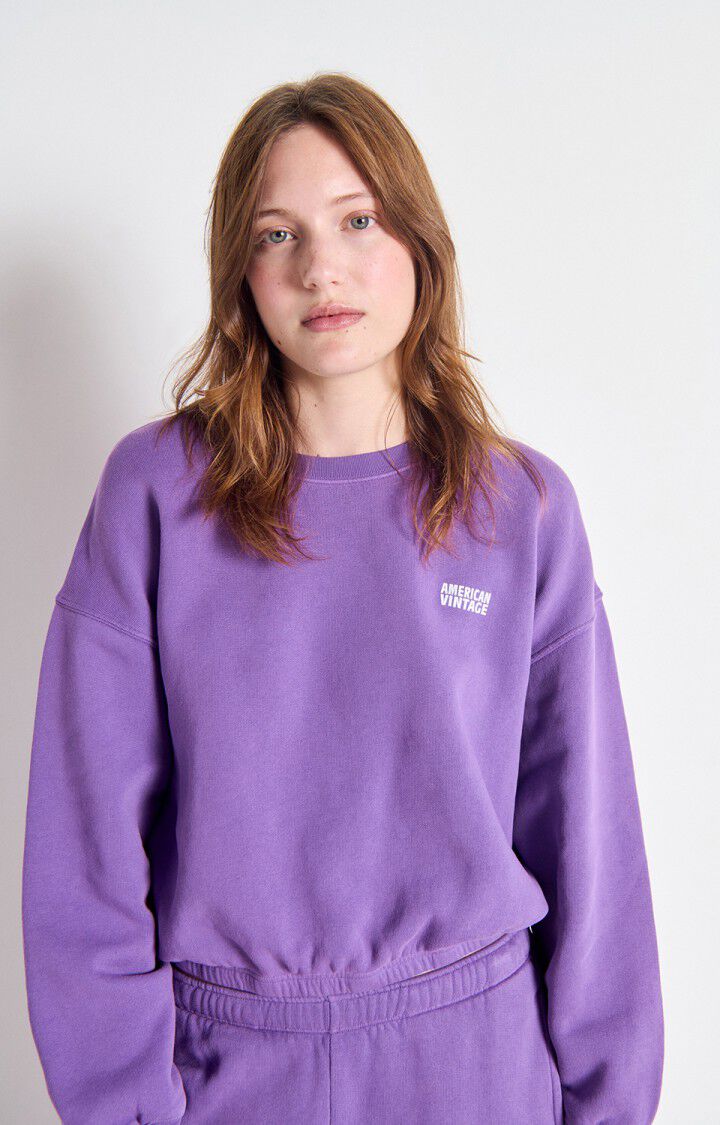 American Vintage Women’s Sweatshirt Izubird – Vintage Cosmos Purple Fleece Pullover American Vintage