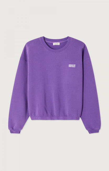 American Vintage Women’s Sweatshirt Izubird – Vintage Cosmos Purple Fleece Pullover American Vintage