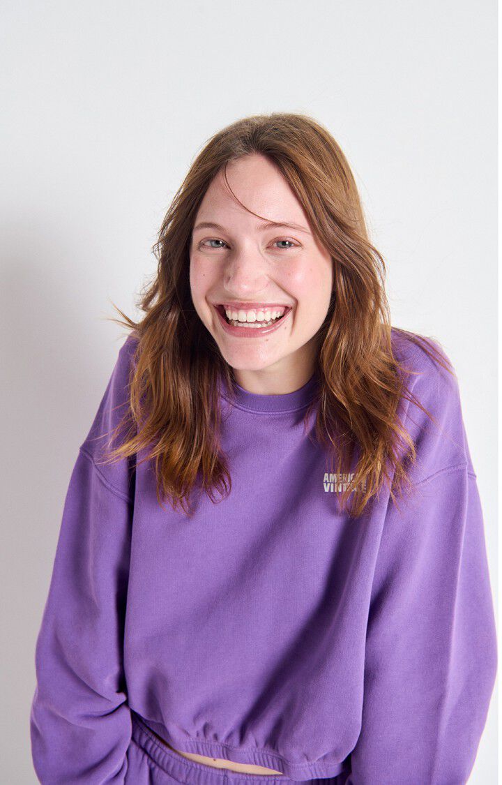 American Vintage Women’s Sweatshirt Izubird – Vintage Cosmos Purple Fleece Pullover American Vintage