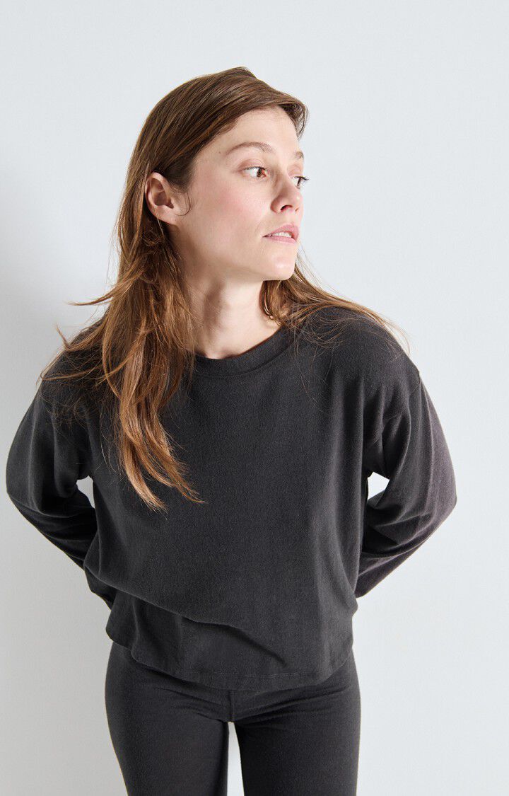 American Vintage Women’s Ypawood Long Sleeve T-Shirt – CARBON MELANGE American Vintage