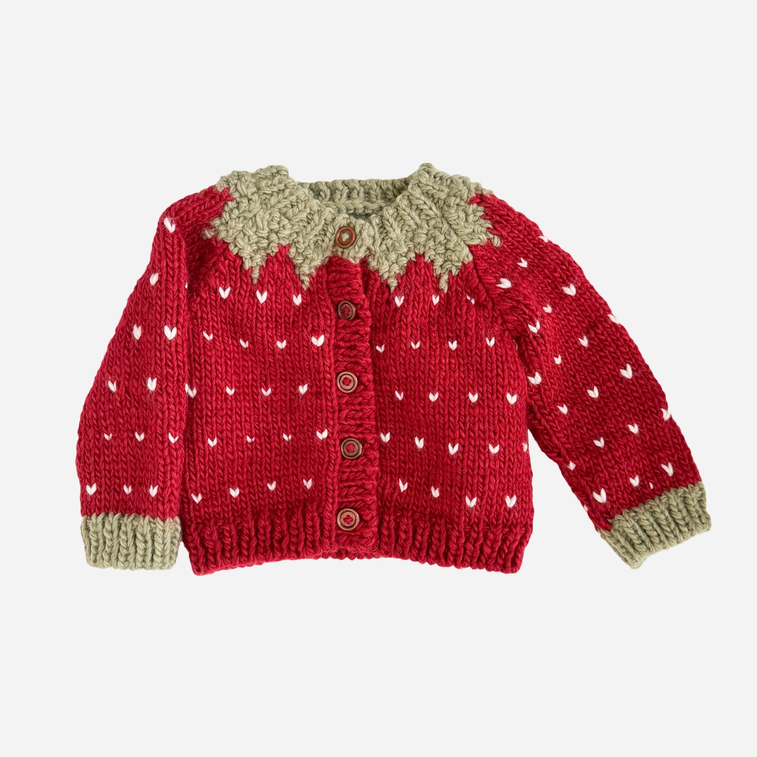 The Blueberry Hill - Strawberry Cardigan Baby Kid Winter Spring Easter Gift: Red / S 12-24m